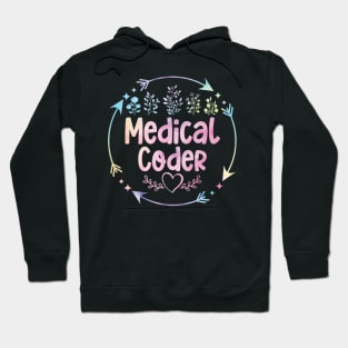 Medical Coder cute floral watercolor Hoodie